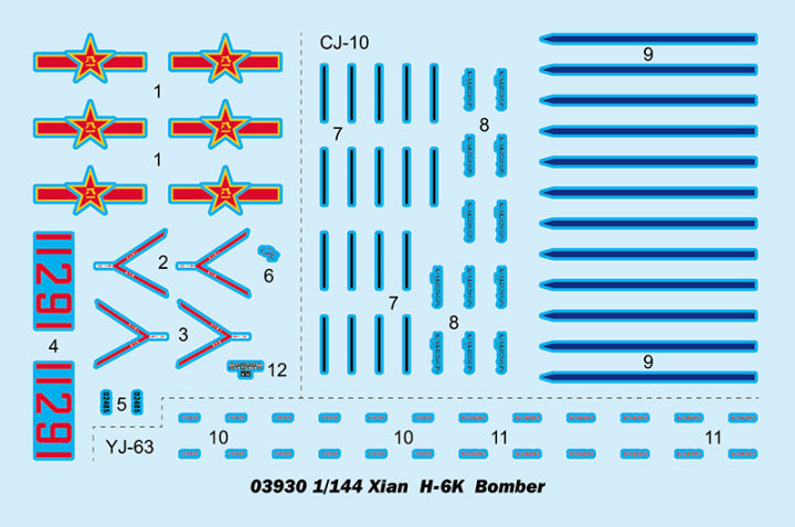 เป่าแตร03930-1144ขนาดจีนซีอาน-h-6k-เครื่องบินทิ้งระเบิดรูปแบบการชุมนุมอาคารชุดงานอดิเรกของเล่นแบบคงที่สำหรับผู้ใหญ่สะสม