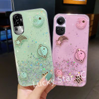 เคสกากเพชรอ่อนลายท้องฟ้าเต็มไปด้วยดวงดาวสำหรับ OPPO Reno10 Pro Pro+ A78 4G 5G เคส Phone Case ดาวเคราะห์ DIY เคสโทรศัพท์ออกแบบการป้องกันการตก TPU Cover โทรศัพท์ฝาหลัง