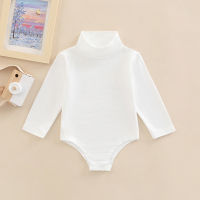 【Forever CY Baby】Infant Baby Spring Romper, Solid Color Long Sleeve Turtleneck High Stretch Jumpsuit For Boys Girls