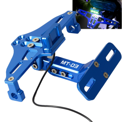 For YAMAHA MT-03 2015-2023 Adjustable CNC License Plate Bracket with LED Frame Number Plate Holder MT03 MT 03 1