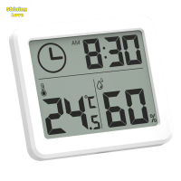 ShiningLove Digital Wall Clock With 3.2inch LCD Display Temperature Time Humidity Meter For Indoor Bedroom Baby Room