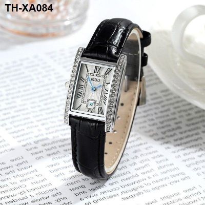 luxury niche Rome square watch lady leather thin contracted style restoring ancient ways female blue needle wrist