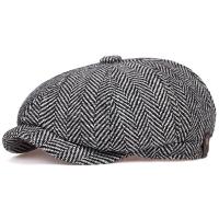 หมวก Newsboy สำหรับบุรุษแบบใหม่ Berretto Cappello Uomo Donna Cappelli Selvatico Tweed Gatsby Ottagonale Nero Bispina Di Pesce Vintage Ivy Cappelli Gorras