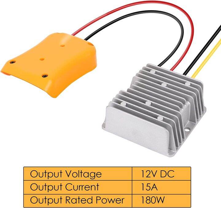 หม้อแปลงแรงดันไฟฟ้า-dc-สำหรับ-dewalt-20v-ถึง12v-ท่าเรือพลังงาน180w-อินเวอร์เตอร์-diy-อะแดปเตอร์เพิ่มบัคอัตโนมัติ