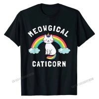 Meowgical Caticorn Funny Unicorn Cat Gift Kittycorn Tshirt Designer Men T Shirt Family Shirt Cotton Custom