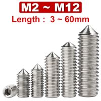 Hex Hexagon Socket Pointed Set Screw Cone Point Grub Screw Kimi DIN914 GB78 304 Stainless Steel M2 M2.5 M3 M4 M5 M6 M8 M10 M12 Fasteners