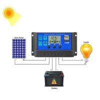 :{”》: เครื่องควบคุมการชาร์จโซลาร์เซลล์ PWM 10A20A30A40A50A60A พร้อมเอาต์พุต USB 5V ตัวแสดงอ่านแอลซีดีสำหรับการชาร์จแบตเตอรี่