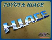 TOYOTA HIACE EMBLEM "CHROME" (2 PCS.) size 18x3.5 #โลโก้ HIACE สำหรับติดรถตู้ ขนาด 18x3.5cm สีเงินชุบโครเมี่ยม