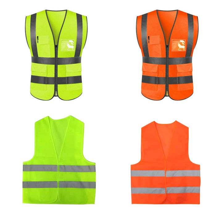 Custom Safety Vest Logo Class 2 High Visibility Vest With 5 Pockets and