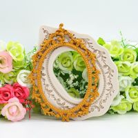 Silicone Mold Lace Relief Vintage Photo Frame Fondant Embossing Cake Decoration Tools For Party Decoration Chocolate Moulds Bread Cake  Cookie Accesso