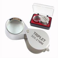 20pcs Portable Folding Diamond Jeweler Eye Loupe lupa Jewelry Loupe Loop 30X Illuminated Magnifier Magnifying