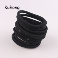 Kuhong 10 ชิ้น/เซ็ตสีดำHairbandsยืดหยุ่นสำหรับสาวแฟชั่นผู้หญิงS Crunchieหมากฝรั่งสำหรับอุปกรณ์ผมวงผมที่ยืดหยุ่น