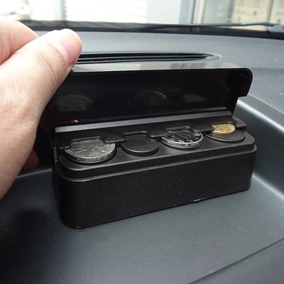 CHIZIYO Wholse Black Auto Car Coin Pocket Cases Storage Boxes Plastic Holder Organizer