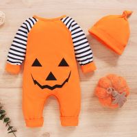 Autumn Halloween Costume For Kids Toddler Baby Boys Girls Halloween Letter Romper Jumpsuit Hat Outfits Set одежда для девочек  by Hs2023