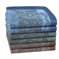 ผ้าเช็ดหน้าสี่เหลี่ยม6ชิ้นสำหรับสุภาพบุรุษผ้าเช็ดตัวผ้าฝ้าย Jacquard สำหรับงานแต่งงานปีใหม่