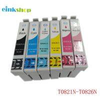 【♀】 KingNet_lk 1ชุดหมึก T0821 T0821N สำหรับ Epson R270 R390 TX650 T50 T59 RX590 TX610 TX720 TX700 TX800 RX610เครื่องพิมพ์