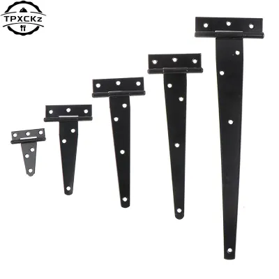 1X Iron Tee Hinge Black T hinges Cabinet Hinge Garden Shed 2-12inch Wooden Door Gate for Light Gates Doors Furniture Hardware