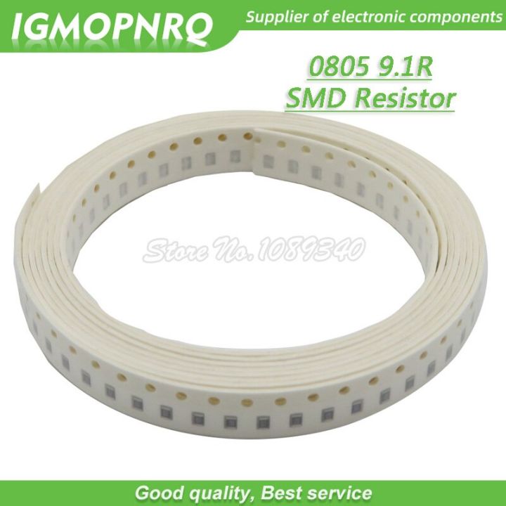 300pcs 0805 SMD Resistor 9.1 ohm Chip Resistor 1/8W 9.1R 9R1 ohms 0805 9.1R