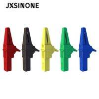 Jxsinone P2003 10ชิ้น5สี32a โฟลเดอร์จระเข้จระเข้1000V คลิปทดสอบความปลอดภัยสำหรับ4มม. หุ้มปลั๊กกล้วยทองแดง