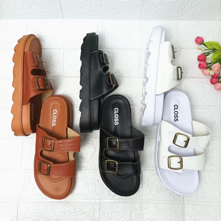 [𝑀𝒪𝒪𝒩𝒮𝐸𝒰𝐿] New Summer Thick Muffin Sandal Two Strap Slipper for women ...