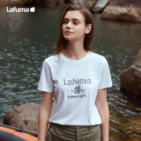 Lafuma เสื้อยืดคอกลมแขนสั้นสีทึบขาว,สำหรับกิจกรรมกลางแจ้งผ้าฝ้ายเสื้อยืดคอกลมอเนกประสงค์สำหรับผู้ชายและผู้หญิง