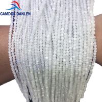 Precious Natural Stone Faceted White MoonStone Small Round Beads For Jewelry Making 2/3/4/5mm DIY Necklace Bracelet Earring