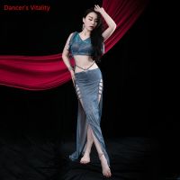 hot【DT】 Belly V-neck Top Split Skirt Practice Set Female Shirt Performance Training Clothing