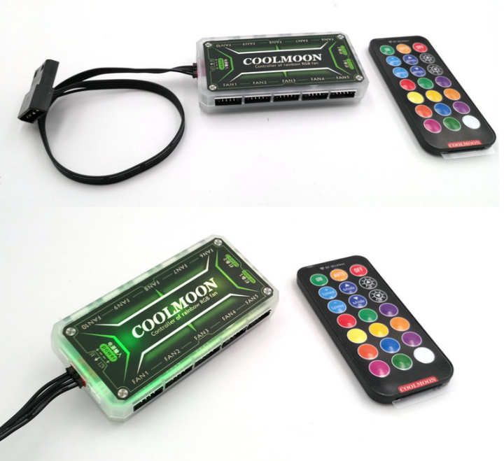 กล่อง-controller-พร้อม-remote-ควบคุมพัดลมและไฟ-rgb-ของ-coolmoon