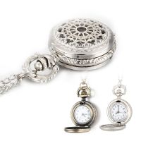 ☬  Men Round Web Pattern Watches With Chain Necklace