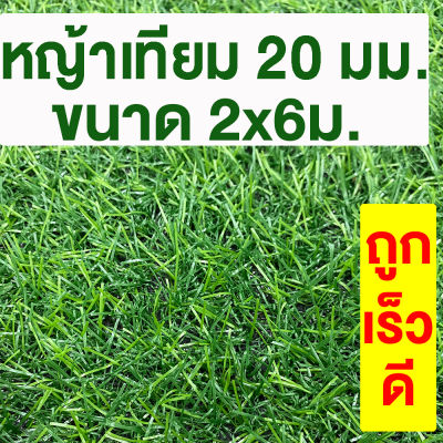 หญ้าเทียม เกรดA สูง 20มม. ขนาด 2x6ม. กันUV หญ้าเทียมราคาถูก หญ้าปลอม หญ้าเทียมถูกๆ คุณภาพดี สีไม่ซีด มีรูระบายน้ำ แต่งสวน จัดส่งไว