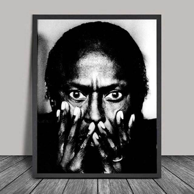 icular-ไมล์ต่อโปสเตอร์เดวิสนักดนตรีแจ๊สผ้าใบวาดภาพคนขาวดำภาพศิลปะพิมพ์บนผนังสำหรับห้องนั่งเล่นการตกแต่งบ้าน