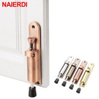 【LZ】✆♟✖  NAIERDI Zinc Alloy Adjustable Door Stopper Foot-operated Lever Door Stops Bronze Door Holder Hardware Door Buffer Fittings