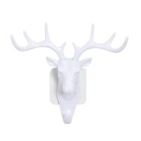 Black Deer Head Self Adhesive Key Hook Coat Hat Cap Hanger Racks Room Decorations Wall Bag Keys Sticky Holder