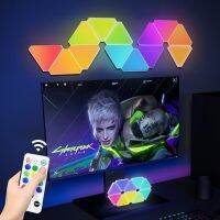 RGB LED Night Light Gaming Wall Light WiFi DIY Neon Sound Control Music Rhythm Ambient Gaming Living Room Decoration Wall Lamp Night Lights