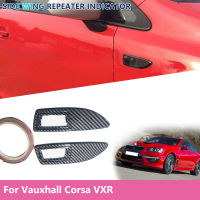 For Vauxhall Corsa VXR D Range 2006+ Car Exterior Decoration Effect Side Wing Repeater Indicator Surrounds Carbon Fibre Stickers