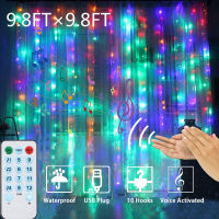 3M LED Fairy Lights Garland Music Control8 Lighting Mode USB Wedding Party Decor Christmas Window Curtain String Light