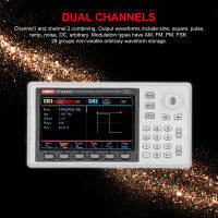 【Professional】UNI-T UTG962E Function Generator Arbitrary Waveform 60 MHz Dual-Channel 200MSa/s Frequency Meter with USA/EU Power Adapter USB Cable Power Cord BNC Cable Alligator Clips Sine Wave Arbitrary Waveform Generator