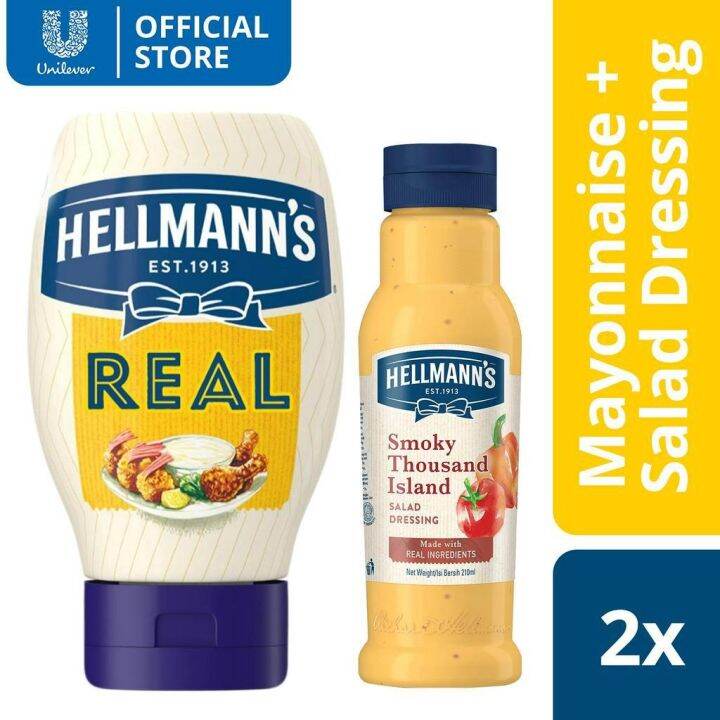 Delicious Hellmanns Real Mayonnaise 280 Ml X Hellmanns Salad Dressing Thousand Island 210ml 6451