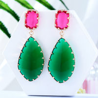 GODKI Brazilian Multicolor Leaves Dubai Bridal Earring for Women Wedding Party Engagement Jewelry Trendy Cubic Zircon 2022