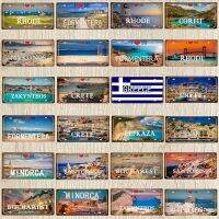 【YF】✖⊕  30X15CM Crete Zakynthos Santorini Greek Beach Metal Tin Sign Shabby Chi Souvenir Wall DC-1358A