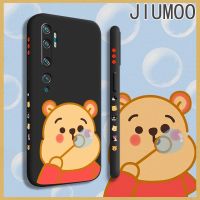 JIUMOO เคสสำหรับ Xiaomi Mi Note 10 Pro Mi Note 10 Lite,เคสโทรศัพท์น่ารักลายหมีหมีพูห์กันกระแทกแบบเต็มรูปแบบมีขอบสี่เหลี่ยมด้านข้างเคสป้องกันซิลิโคนนิ่ม