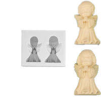 3D Silicone Mold Prayer Angel Girl Fondant 3D DIY Epoxy Pottery Plaster Chocolate Cake Decoration Kitchen Baking Tools