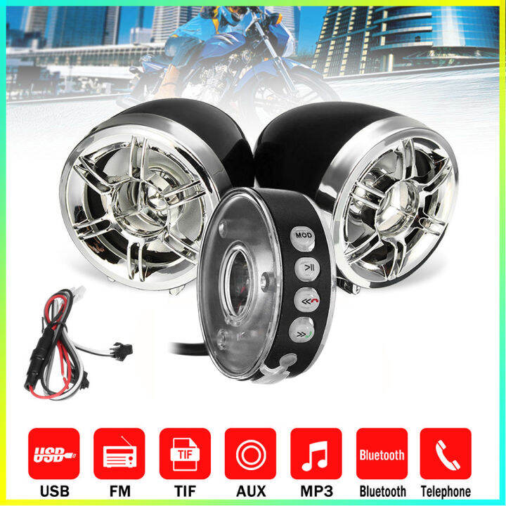 Motorcycle Bluetooth-compatible Sound System FM MP3 Player Wireless ...