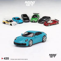 MINI GT 1:64 Model Car Pors 911 (992) S Alloy Die-Cast Miami Blue #435 LHD