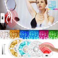 Hand Sweep Sensor 2835 LED Lights Strip USB 5V Cold White Flexible Lamp Tape Festival Fita Bedroom Tira Luces Wardrobe Desk