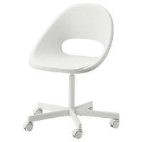 เก้าอี้ออฟฟิศ เก้าอี้สำนักงาน IKEA เก้าอี้สำนักงานล้อหมุน LOBERGET สีขาวปรับระดับได้ ดีไซน์สวยเรียบง่ายลงตัวและแข็งแรง