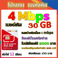 ?ซิมโปร 4 Mbps ไม่ลดสปีด เล่นไม่อั้น เติมเดือนละ 150 บาท+โทรฟรีทุกเครือข่าย ได้เลยจ้าา?เบอร์เดิม?