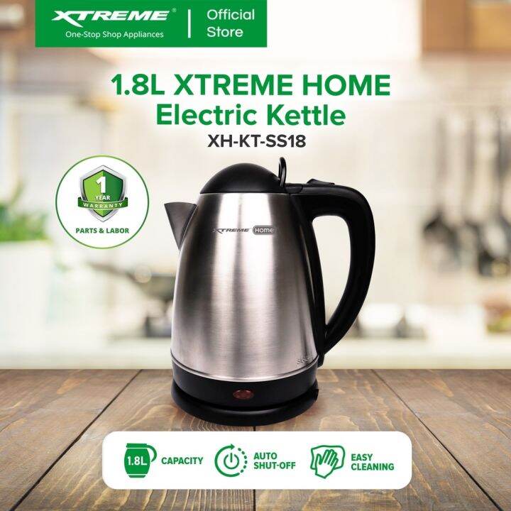 XTREME HOME 1.8L Stainless Steel Electric Kettle Cordless with Automatic Poweroff [XHKTSS18