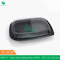 MFH17 - 50 Hộp nhựa đế đen nắp trong HT17 - 22x13x5.5 cm thumbnail