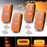 【CW】4pcs 12V 24V LED Tail ke Light Dynamic Turn Signal Light Flowing Side Lamp Warning Lamp For Car Trailer Truck Tractor A U